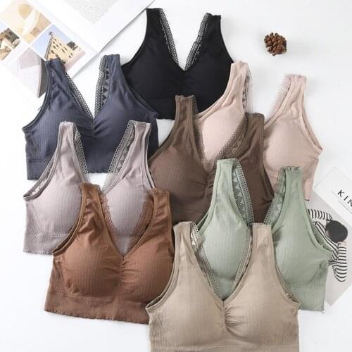 Bras For Women Seamless Bra With Pads Bralette Sexy Push Up Brassiere Bra Vest Wireless BH Lace Underwear Vest Top