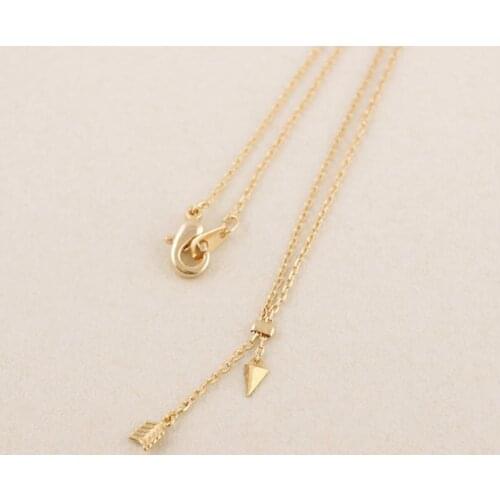 10Pc Gold Silver Coating Chain Arrow Pendant Necklace Women Charm Jewelry Free Shipping Wholesale