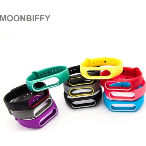 Double Color mi band 2 Accessories Pulseira Miband 2 Strap Replacement Silicone Wriststrap For Xiaomi mi2 Smart Bracelet