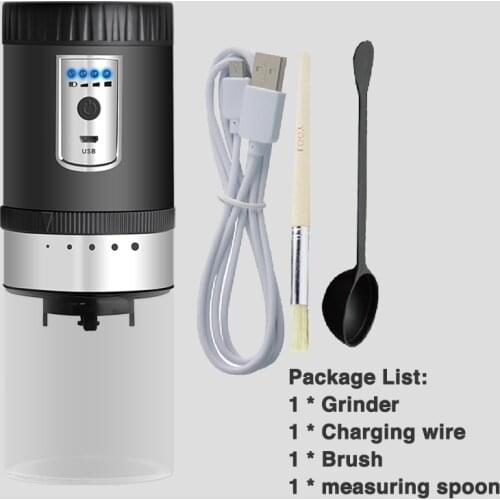 Electric Coffee Grinder Rechargeable Ceramic Burr Automatic Mill Adjustable 5 Grind Settings Suitable for Kinds of Brew Method