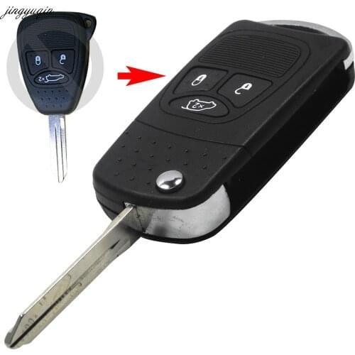 Jingyuqin 5pcs/lot 3 Button Modified Flip Folding Key Shell For Chrysler Jeep Dodge Avenger Nitro 3 Fob Remote Car Key Case