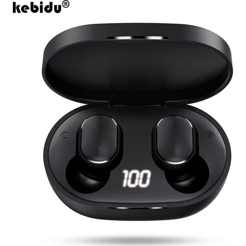 Kebidu TWS Bluetooth 5.1 Earphone HiFi Waterproof LED Display Noise Cancelling Headsets Stereo music sports headphoness With mic