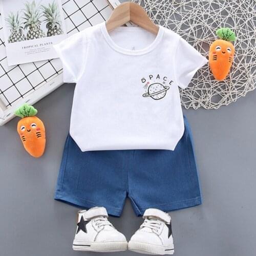 Summer Baby Boys Clothes Sets 2021 New Kids T-shirt+shorts 2pcs Toddler Outfit For 1 2 3 4 Years Boy Costume Children Clothes