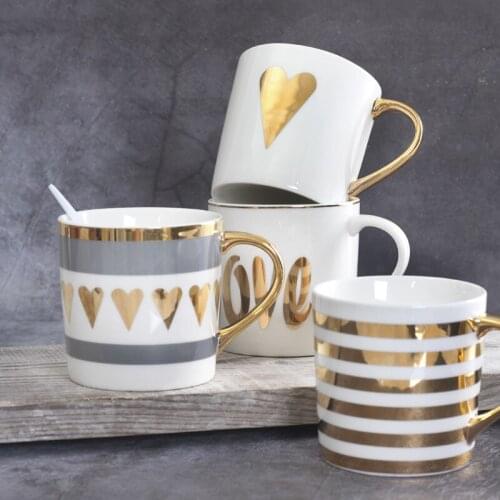 Best Fine Flawless Ceramic Coffee Cups and Mugs Gold Painting Porcelain Water Mug Gift Drinkware Tools Turkish Coffee Cups