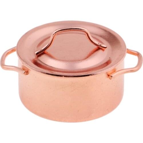 1/12 Dollhouse Miniature Furniture Cookware Metal Soup Pot w. Cover