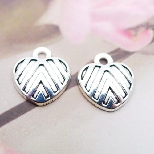 Fashion Alloy Antique Silver Color Heart Pendant Charms For Lover Jewelry Making 10pcs 16*18mm AAC867