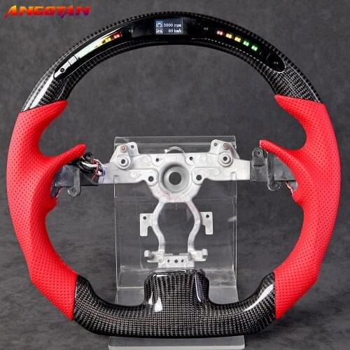 Fit For Infiniti G37 LED Carbon Fiber Perforated Leather Steering Wheel