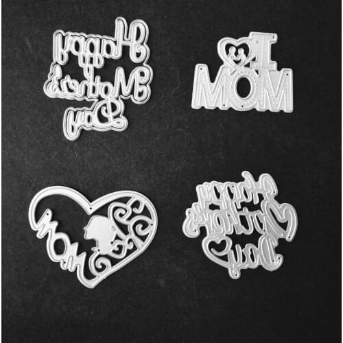 YYSD Happy Mothers Day Metal Cutting Dies Stencil DIY Scrapbooking Album Stamp Paper Card Embossing Crafts Decor