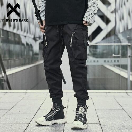 11 BYBBS DARK Tactical Function Zipper Pockets Hip Hop Pants Man 2021AW Streetwear Joggers Cargo Pants Loose Trousers Men Black