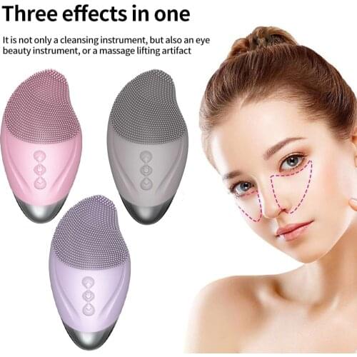 Silicone Electric Facial Cleansing Brush Vibration Face Cleaner Deep Cleaning Pores Face Skin Care Tools Massager Rejuvenation