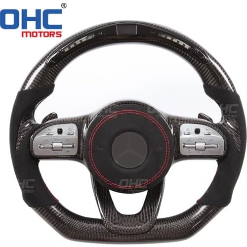 Real Carbon Fiber LED Steering Wheel compatible for Mercedes Benz W177 W205,S205 W213 W222 C257 X166 A C E S CLS G class