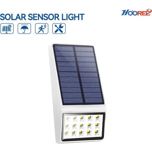 HOOREE NEW Solar Light 15LED Super Bright Energia Solar Garden Light Outdoor Lighting Waterproof IP65 Lawn Wall LED Solar Lamps