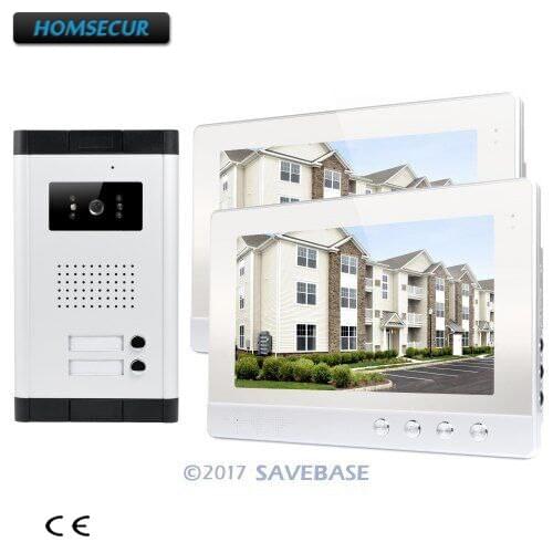 HOMSECUR 10.1" LCD Video Door Phone Intercom Kit with 2pcs Monitors for House/Flat