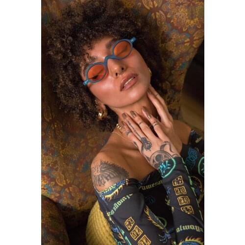 Vintage Luxury Brand Small Sunglasses Baroque Orange Sunglasses emale Fashion Famous Brand Shades UV400 Retro Small Frame