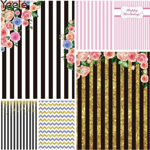 Yeele Pink White Stripe Baby Birthday Photocall Party Photography Backgrounds Customized Photographic Backdrops for Photo Studio