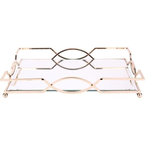 Mirror Glass Fruit Plate Living Room Fruit Decoration Vandejas Decorativa Modern Simple Household Fruit Plate Trays Decorative