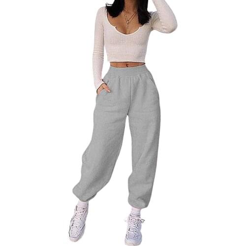 Women Casual Pants Autumn Ladies Female Solid Color Pants for Sports Casual Daily Wear