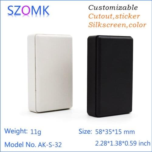 10 pcs, szomk small enclosure for electronics plastic box 58*35*15mm hot selling small plastic electrical box