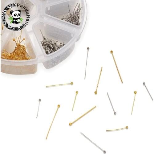 16mm/20mm/25mm/30 mm Platinum&Golden Color Brass Ball Head Pins for DIY Needle Jewelry Findings Making Head Pins with Container