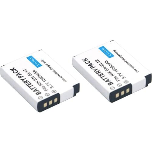 DVISI 2Pcs 1.3Ah EN-EL12 EN EL12 Replacement Camera Battery For Nikon S1000 S1200pj S31 S6000 S610 S6100 S6150 AW120s P340 S9600