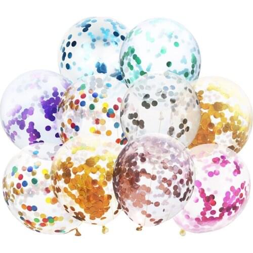 20PCS 12" Confetti Metallic Balloons Colorful Gold Sequins for Birthday Party Wedding Anniversary Decoration Accessories