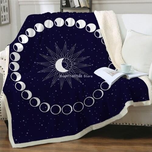 3d Moon Eclipse Changing Velvet Plush Throw Blanket Galaxy Printed Cartoon Sherpa Blanket for Kids Couch Landscape Bedding Throw