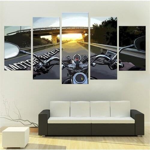 5 Piece Wall Art Canvas Painting Animation Anime First Person Driving Poster Modern Home Decor Bedroom Modular Pictures