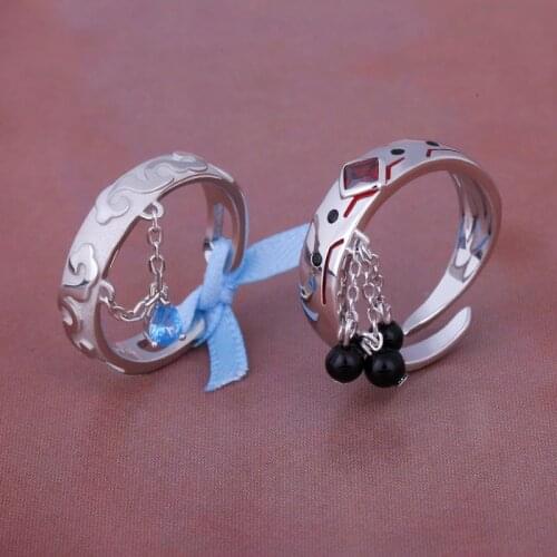 The Untamed MDZS Mo Dao Zu Shi Anime Jewelry Wei Wuxian Lan Wanji 925 Sterling Silver Ring For Couple Lovers Gifts Cosplay Props
