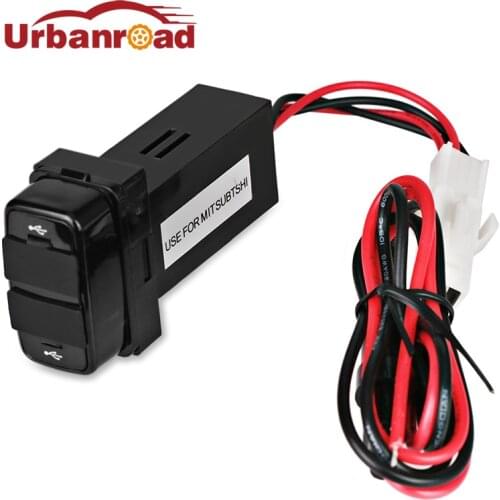 Fishberg Dual USB Car Charger Socket Cigarette Lighter Interface Socket Power Outlet Car Charger For Mitsubishi USB Adapter
