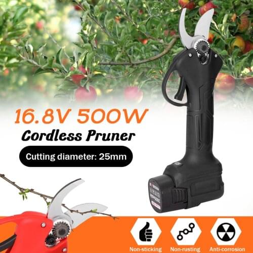 16.8V 500W Cordless Pruner 25mm Electric Pruning Shear Efficient Fruit Tree Bonsai Pruning Branches Cutter Landscaping Tool