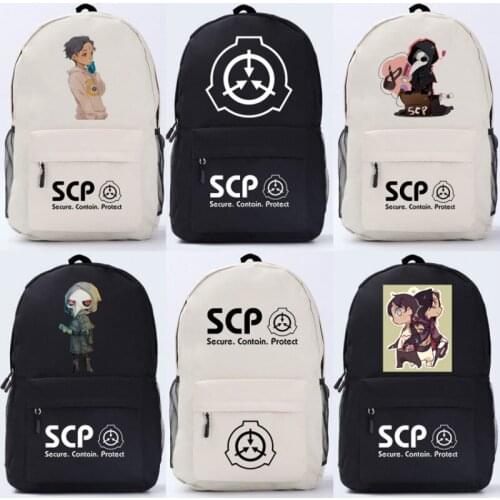 SCP Secure Contain Protect Foundation Student School Shoulder Bag Cosplay Nylon Backpack Teentage Laptop Travel Rucksack Gift