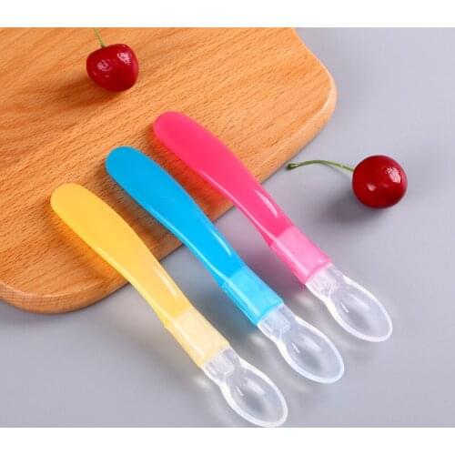 Baby spoons feeding dishes Tableware for children flatware cutlery colher spoon silicone tools-for-patchwork lot soup ladle