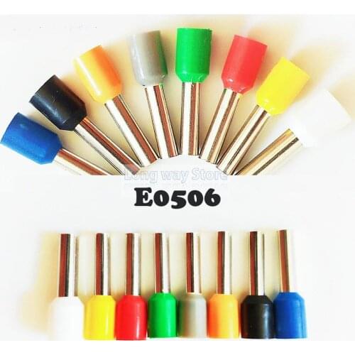 E0506 500PCS/Bag Tube Insulated cord end terminals 0.5mm Cable Connector wire terminals Insulating Crimp Terminal Connector
