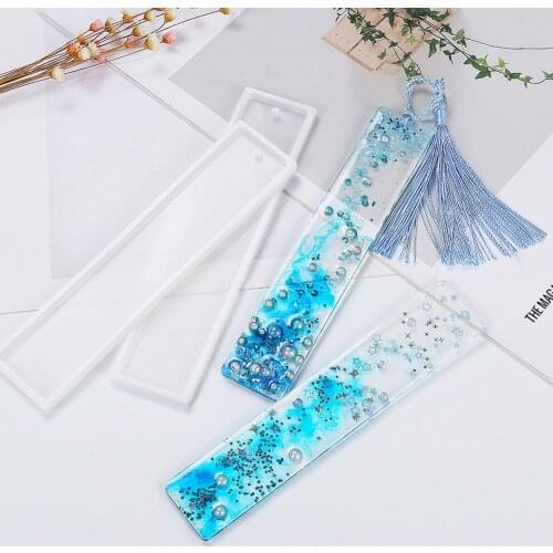 Top Sale Rectangle Silicone Bookmark Mold DIY Bookmark Mould Making Epoxy Resin Jewelry DIY Craft Silicone Transparent Mold