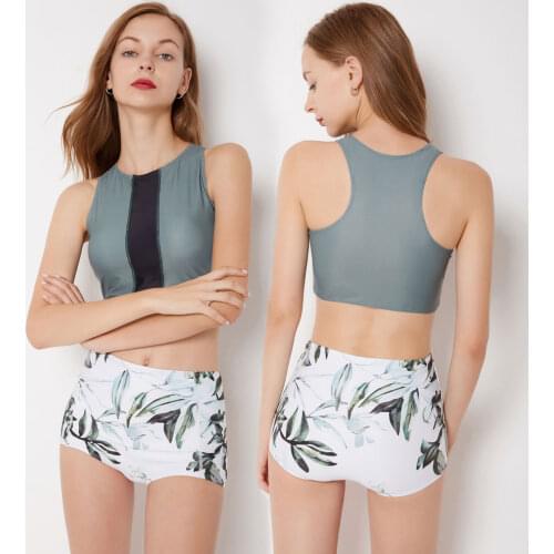 Womens High Neck Crop Top Bikini Set High Waisted Two Piece Swimsuit Bathing Suit Swimwear Swimming Suit Beachwear