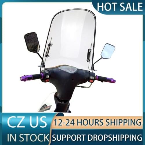 Motorcycle Windshield Universal Electric Scooter Windshield HD Transparent Battery Car Flashing Tricycle Windshield Adjustable