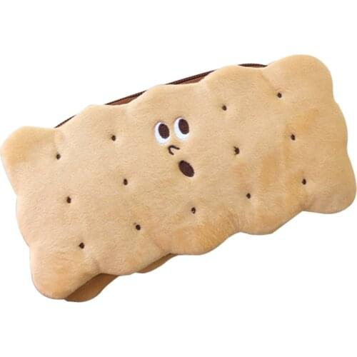 Cute Pencil Case Large Capacity Pencil Box Pouch Biscuit Shape for Kids Adults School Office Suppliers Pencil Box