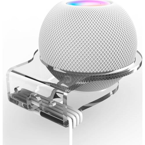 Outlet Wall Mount Holder For Home Pod Mini Speaker Bracket Space Saving Acrylic Wall Shelf With Cord Arrangement