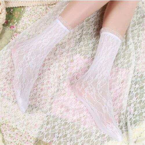 Cute Lolita Socks Japanese Kawaii Women Lace Ruffle Ankle Socks Lovely Ladies Princess Frilly Sock B1812