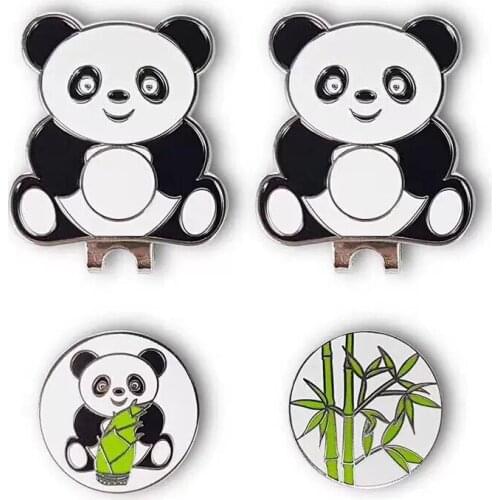 New Golf mark panda Golf hat clip Magnetic metal mark Beautifully Golf green ball mark wholesale