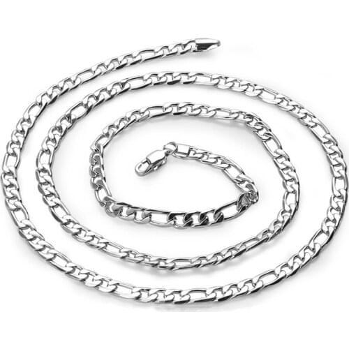 New Arrival Stainless Steel Silver Plated Width 4/6/8/10mm Flat Necklace 3 To 1 Chain Men Women Punk Jewelry Choker Wholesale