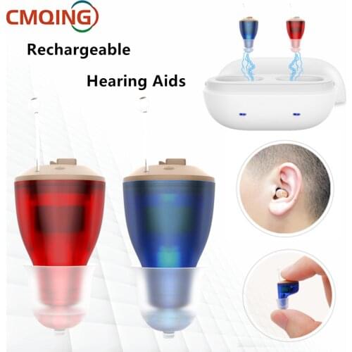 Rechargeable Mini Ear Hearing Aids Apparatus In Ear Invisible Hearing Aid Assistant Adjustable Sound Amplifier For Deaf Elderly