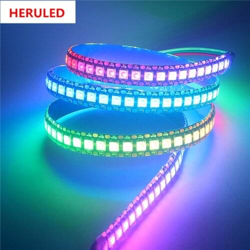 1m 2m 5m DC5V WS2812B WS2812 Led Pixel Strip Individually Addressable Smart RGB Led Strip Light Tape Black White PCB IP30/65/67
