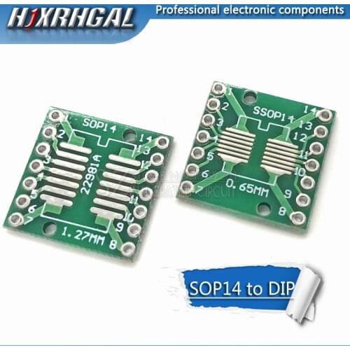 10PCS TSSOP14 SSOP14 SOP14 to DIP14 Transfer Board DIP Pin Board Pitch Adapter hjxrhgal