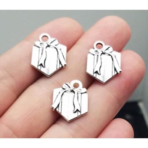 15pcs/lot--18x14mm, Antique silver plated Christmas gift charms ,DIY supplies, Jewelry accessories