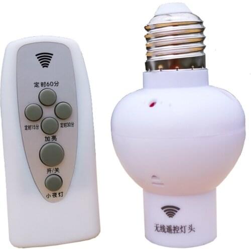 Remote Control Light Lamp Socket E27 Bulb Base Adapter, No Wiring, Wall Mounted Wireless Controlled Ceiling Light Switch Fixture