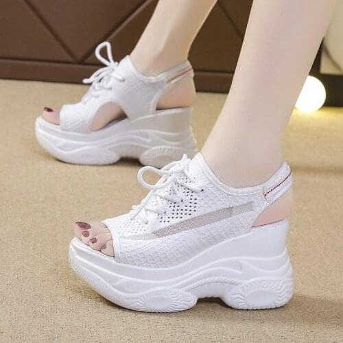 Women Sandals 2021 Summer Woman Lace-Up Thick Bottom Sneakers Womens Sandals Platform comfortable Sandals Beach Students Shoes