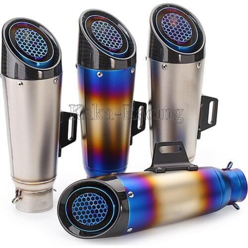 Universal Motorcycle Exhaust Muffler Laser sc Carbon fiber Pipe Z750 Z800 Z900 Z1000 K6 K8 K7 CBR300 CBR500 CBR600 S1000 ER6N R6