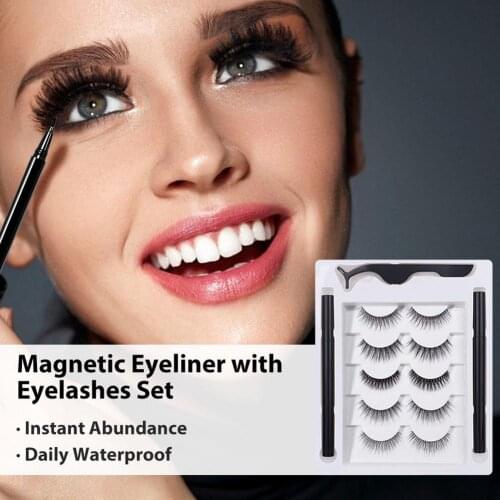 The New 3 In 1 Professional Eyelash Makeup Magnetic Eyeliner With Eyelashes Set False Lash And Eyeliner Kit