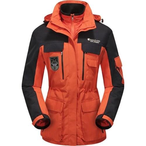 Winter Couple 3 In 1 Outdoor Windbreaker Men Women Camping Trekking Hiking Warm Jacket Sports Climbing Waterproof Windproof Coat